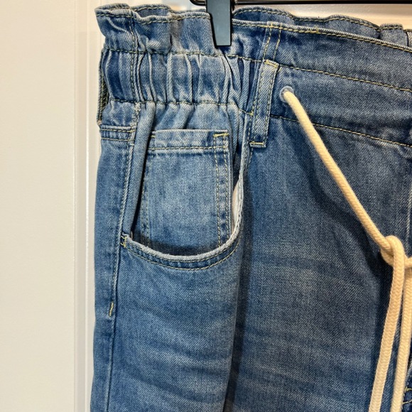 Wonderly Denim Wide Leg Paperbag Waist Jeans Cropped Blue Women's size 10 - Picture 4 of 13